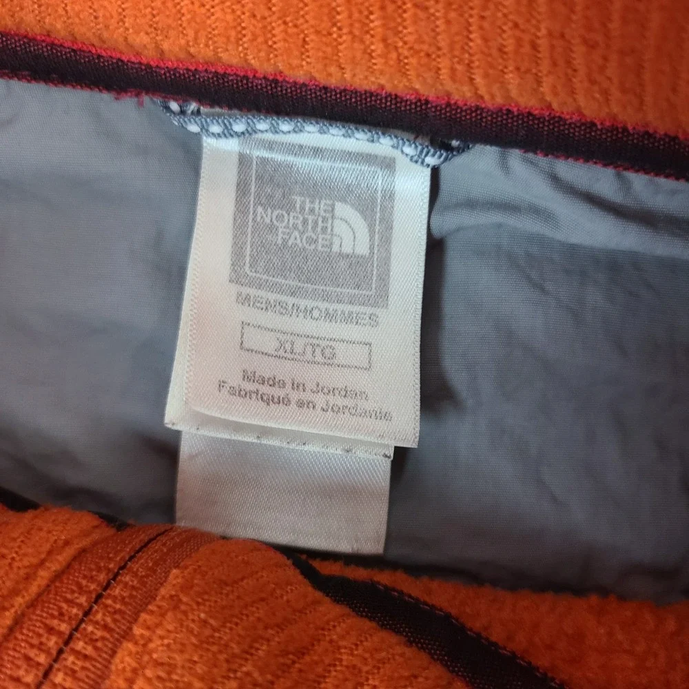 The North Face Sweater Mens XL Dark Orange Fleece‎ Knit Quarter Zip Sweatshirt *